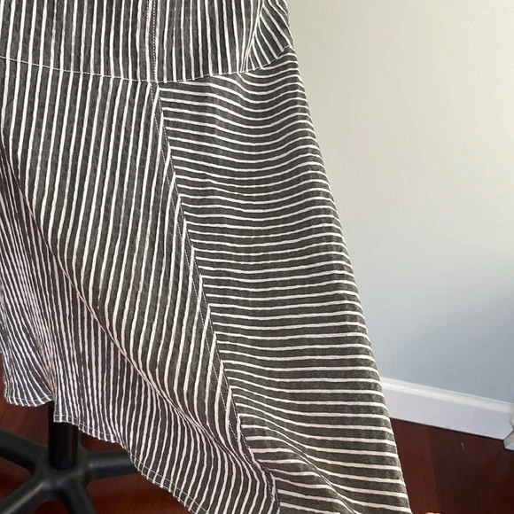 White House Black Market Gray and White Striped Utility Midi Dress - Picture 10 of 16